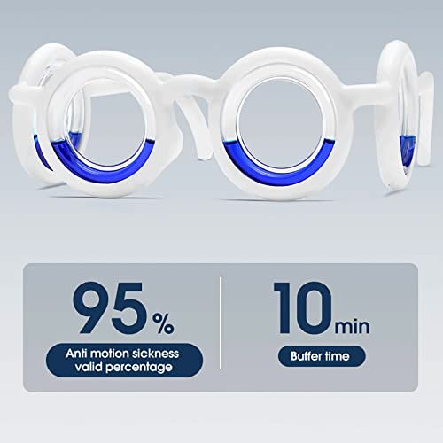 Anti Motion Sickness Glasses, Raised Airsick Sickness Seasickness Glasses for Sport Travel Gaming, Ultra-Light Portable Nausea Relief Glasses, No Lens Liquid Glasses for Adults or Kids