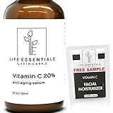 Vitamin C Serum for Face 20% - Hyaluronic Acid - Anti Wrinkle - Anti Aging Serum - Fades Dark Spots - Repairs Skin - Organic Ingredients