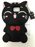 Cute 3D Cartoon Lovely Animal Design Soft Silicone Back Case Cover for Samsung (Galaxy Note 5 Fortune Cat Black)
