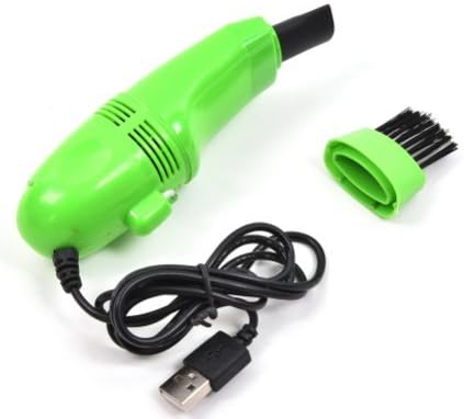 Gadgetzoon Mini USB Vacuum Cleaner For Computer & Keyboard - With Brush & Crevice Attachment | Great For Cleaning Dust, Crumbs, Paper scrapes, Eraser Shedding, Ash And Much More! (Green)