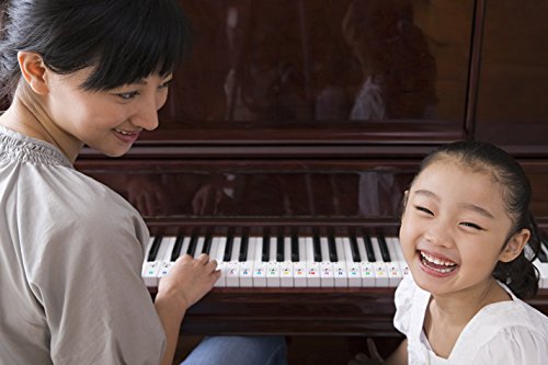 image for crbn Color Piano Stickers for Keys w/Complete Printed Notes on Grand S