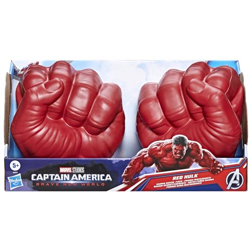 Marvel Avengers Captain America: Brave New World Red Hulk Gamma Smash Fists, Soft Foam Role Play Toy, Super Hero Toys for Kids Ages 5 and Up