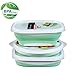 JIAJIBAO Collapsible Food Storage Containers for Kitchen - Space Saving - BPA Free fresh box, 3 Pack with Square+Round+Rectangle Insulated Reusable washable Lunch Containers