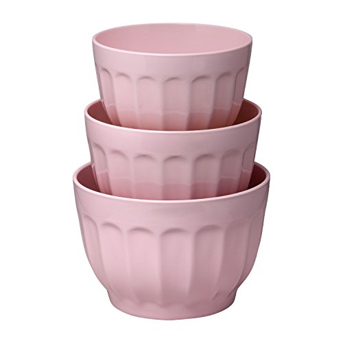 Gourmet Art 4-Piece Latte Heavyweight and Durable Melamine Prep and Serve Mixing Bowl Set, Pink, Home Essentials Cooking and Baking Tools, for Dry and Liquid Ingredients Kitchen and Everyday Use - Thumbnail 5
