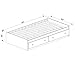Palace Imports 100% Solid Wood Kansas Twin Mate’s Bed, Bed Only, Java, 15”H x 42”W x 76”L, 12 Slats, 2 Drawers Included. Optional Headboard, Rail Guard Sold Separately. Requires Assembly