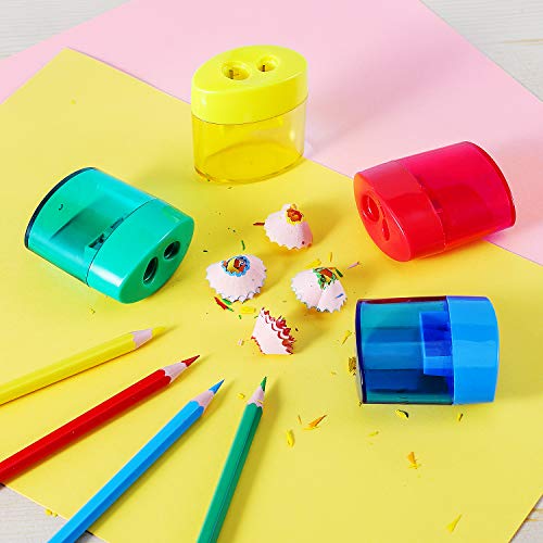KIDMEN 2 Holes Pencil Sharpener,Pencil Sharpener for Kids,Pencil Sharpener Handheld-12 PACK - Thumbnail 4
