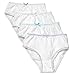 Buyless Fashion Girls Panties White Soft Cotton Briefs Underwear with Colored Trim 4 Pack - BW14-GW-13-14