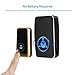 【No Battery Required】Wireless Doorbell Waterproof, AURTEC Door Chime Kit with 2 Plug-in LED Flash Receivers & 1 Press Self-powered Transmitter, 51 Chimes and 4 Volume Levels, Black