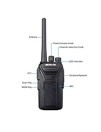 Retevis RT27V MURS Radio bidireccional VHF DCS de 5 canales Sin cifrado Walkie Talkies con auricular acústico de aire encubierto (negro, paquete de 10)