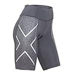 2XU Women's Mid-Rise Compression Shorts, Dark Slate/Bone Print, X-Small