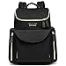 Designer Diaper Bag Backpack, Stylish Baby Diaper Bag for Moms and Dads, with Insulated Pocket, Stroller Straps and Changing Pad, Black