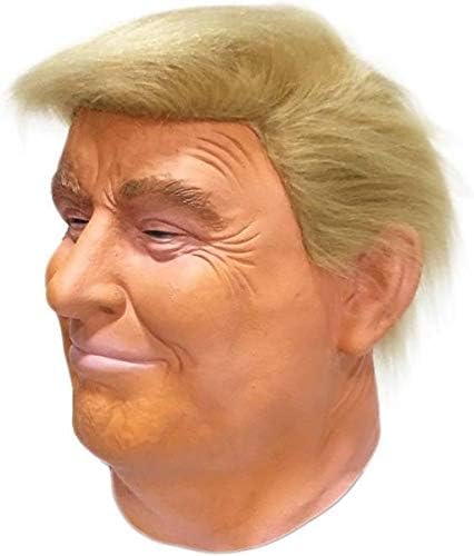 Donald Trump - Máscara de Látex com Cabelo e Autobronzeador Presidente Político dos Estados Unidos