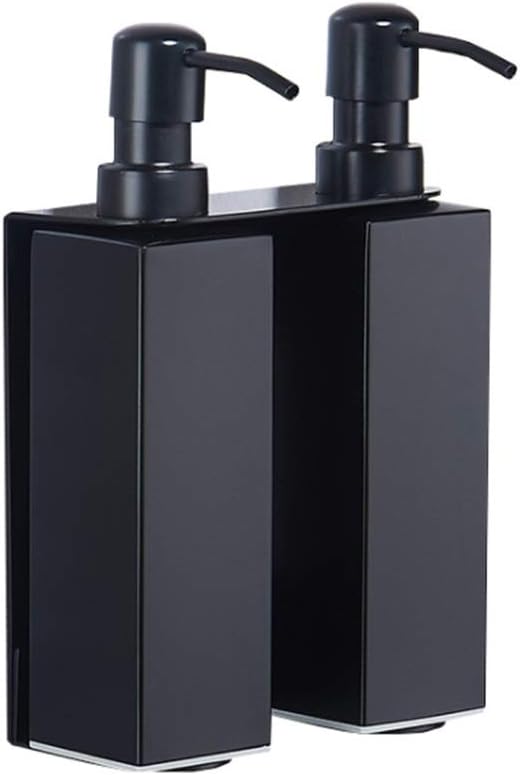 Soap Essential Oils Lotions Dispenser Double/Three Chamber Matte Wall-mounted Hand Press Soap Dispenser Black Finish Stainless Steel Shampoo Hand Sanitizer Liquid Shower Gel Lotion Bottle Pump Contain