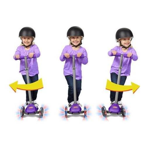 Radio Flyer Lean 'N Glide with Light-Up High-performance Urethane 3-Wheels, Fast, Smooth Ride, Heavy-duty Deck, Durable,Kids Scooter- Purple - Image 4