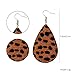 Lightweight Handmade Leaf Leather Earrings DIY Leopard Print Leather Earrings Teardrop Dangle for Women Girls