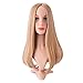 MelodySusie Ombre Long Blonde Pink Straight Wig High Density Synthetic Hair Wavy Full Wigs Soft Adjustable Size Cosplay Daily Party Wigs, Blonde Pink Highlight