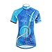 QinYing Women's Short Sleeve Outdoor Bicycle Bike Cycling Jersey Top Blue XL