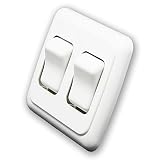 American Technology Components Double SPST On-Off Switch with Bezel, 12-Volt, for RV, Trailer, Camper (White)