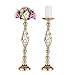 2 Pcs Versatile Metal Flower Arrangement & Candle Holder Stand Set for Wedding Party Dinner Centerpiece Event Restaurant Hotel Decoration (Gold, 2 x M)