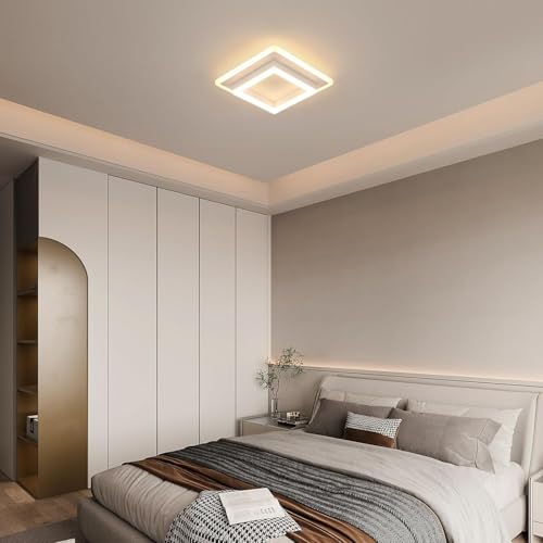 DELIPOP Ceiling light LED Moderna 30W 3600LM, 3000K Ceiling light White | Square Ceiling Chandelier for Bedroom Living Room Hallway