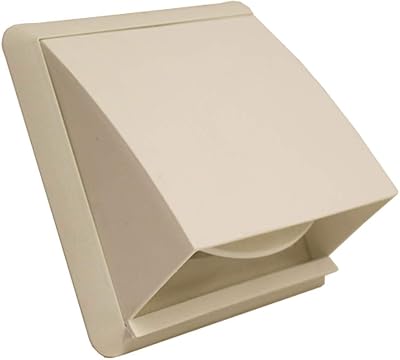 Kair 155mm White Cowled Wall Vent 100mm 4 Inch Round Spigot Wind Baffle Shutter