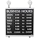 Century Series Business Hours Sign, Heavy-Duty Plastic, 13 x 14, Black, Sold as 1 Each