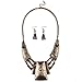 Qiyun (TM) Women's Chunky Bold Square Bib Statement Chain Link Collar Necklace Earrings Set