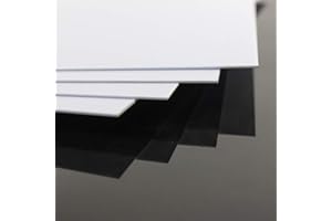 EVEMODEL ABS0910 4pcs 1mm Thickness 200mm x 250mm White ABS Sheets 9.84'' x 7.87'' x 0.04'' ABS Styrene Sheets for Model Train Layout New (1mm)