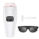 IPL Hair Removal for Women and Men, Gemeita Permanent Hair Removal System 600,000 Flashes Painless Facial Body Professional Hair Remover Device Anti-Allergy at Home, White