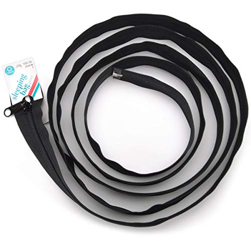 Coats Thread and Zippers 100-Inch Plastic Sleeping Bag Separating Zipper, Black