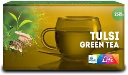 Amazon Com Apollo Pharmacy Tulsi Green Tea 25 Sachets Pack Of 1