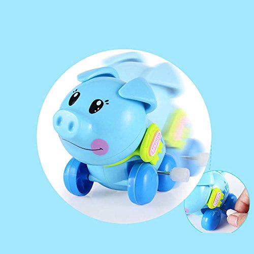 Wcysin 3 Pieces Wind Up Toy Pig, Cute Clockwork Classic Baby Toddler Kids Toy Random Colors