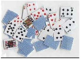 Dollhouse Miniature Playing Cards Black Backs