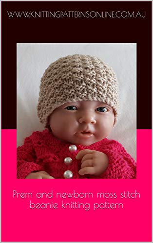 Prem and newborn moss stitch beanie knitting pattern - Cody