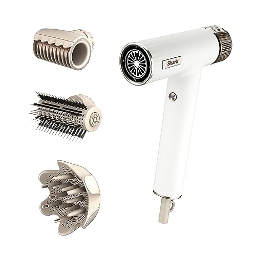 Shark SpeedStyle Sèche-cheveux & Finisseur RapidGloss pour cheveux bouclés et frisés, 3 stylers, séchage rapide, pour tous les types de cheveux, sans dommage thermique, ionique, soie HD334EU