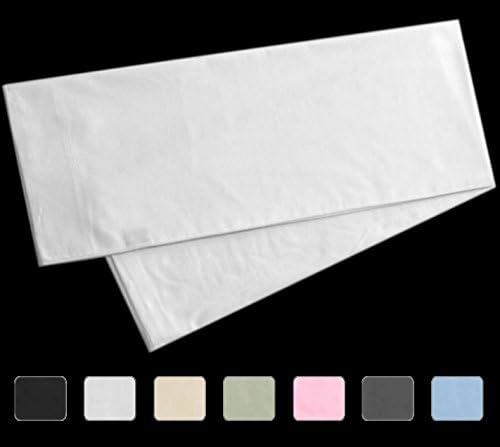 US Comfort Zone USA Bedding Pillowcase 100% Egyptian Cotton 500 Thread Count Body Pillow Cover, 21 x 60 Inch, White Solid