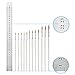 Acrux7 Round Point Paint Brushes Set, 12 Pcs Paintbrushes Tip Range from Detail Liner, Medium to Large Size for Watercolor, Oil, Acrylic Painting and Craft, Nail, Face Painting (White Pen)