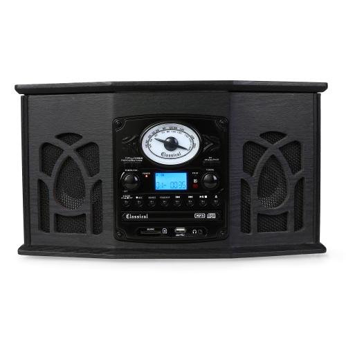 title=auna NR-620 Impianto Stereo Hi-Fi multifunzione dal design anni '50 (giradischi,