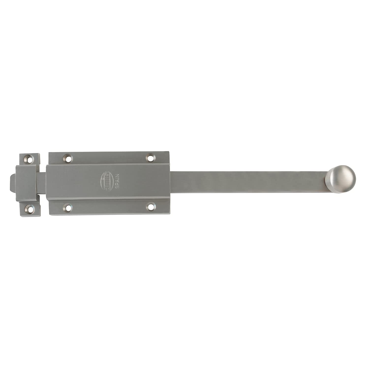Amig - Overlap Pin for Doors Mod.3700 | Silver Security Latch for Horizontal or Vertical | Brass Matte Chrome Finish | Measurements: 400 x 48 mm | Includes Screws