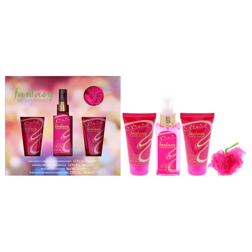 Britney Spears Fantasy Women's Fragrance 4 Piece Gift Set, Eau de Parfum, 3.4 f…