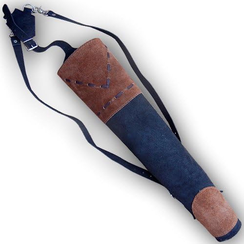 Carol Traditional Suede Leather Back Arrow Quiver AQ151S Black
