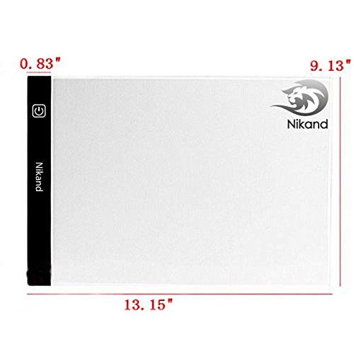 Nikand LED Light Box for Tracing, Best Ultra-Thin Painting A4 Light Table for Artists, Drawing, Sketching, animations (9"x13") Portable LED Light Pad USB Power Artcraft Tracing - Thumbnail 5