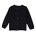 Baby Boys Girls Button-down Cardigan Toddler Cotton Knit Sweater, 12-18 month/80, Black