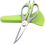 Kitchen Scissors Shears, Reignet Heavy Duty Come-Apart Multifunction Kitchen Shears with Magnetic Holder for Vegetables, Poultry, Meat, Herbs, Nut Cracker, Can Opener