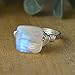 Rainbow Moonstone Ring- Faceted Square Gemstone Bead and Sterling Silver or Gold Filled Wire Wrapped Ring- Made to size 4-14