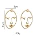 Meolin Gold Hollow Out Face Statement Design Stud Earrings