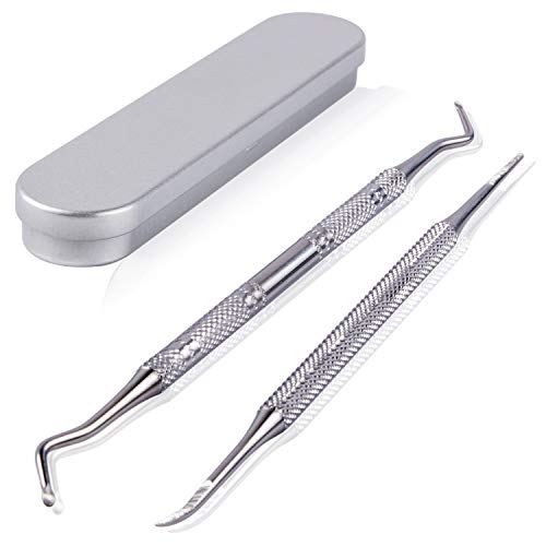 PrettyDiva Ingrown Toenail Tool - Surgical Grade Stainless Steel Toenail File and Nail Lifter Double Sided Manicure Pedicure Tool Set - Thumbnail 7