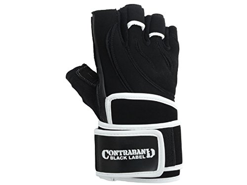 Contraband Black Label 5710 Classic Wrist-Lock Gloves w/Quick Release Finger Loops (White, Small)
