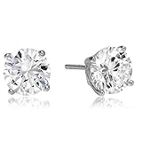 Round Cut Cz Basket Set 925 Sterling Silver Unisex Stud Earrings