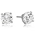 Round Cut Cz Basket Set 925 Sterling Silver Unisex Stud Earrings